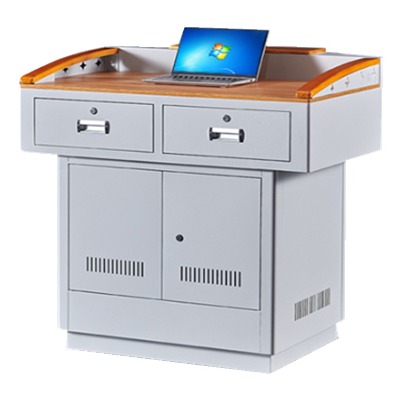 多媒体讲台演讲台钢制老师教室教师讲台桌发言台(1米*0.7米)