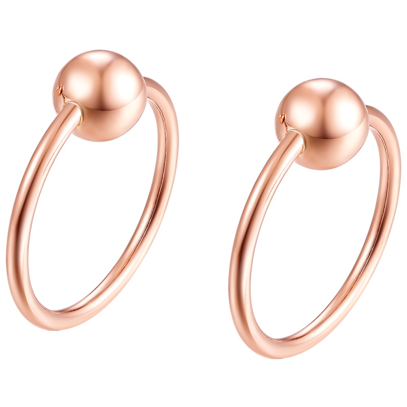 周六福(ZHOULIUFU) 珠宝18K金耳钉耳饰女士款玫瑰金耳针圆珠耳环 多彩KI094624