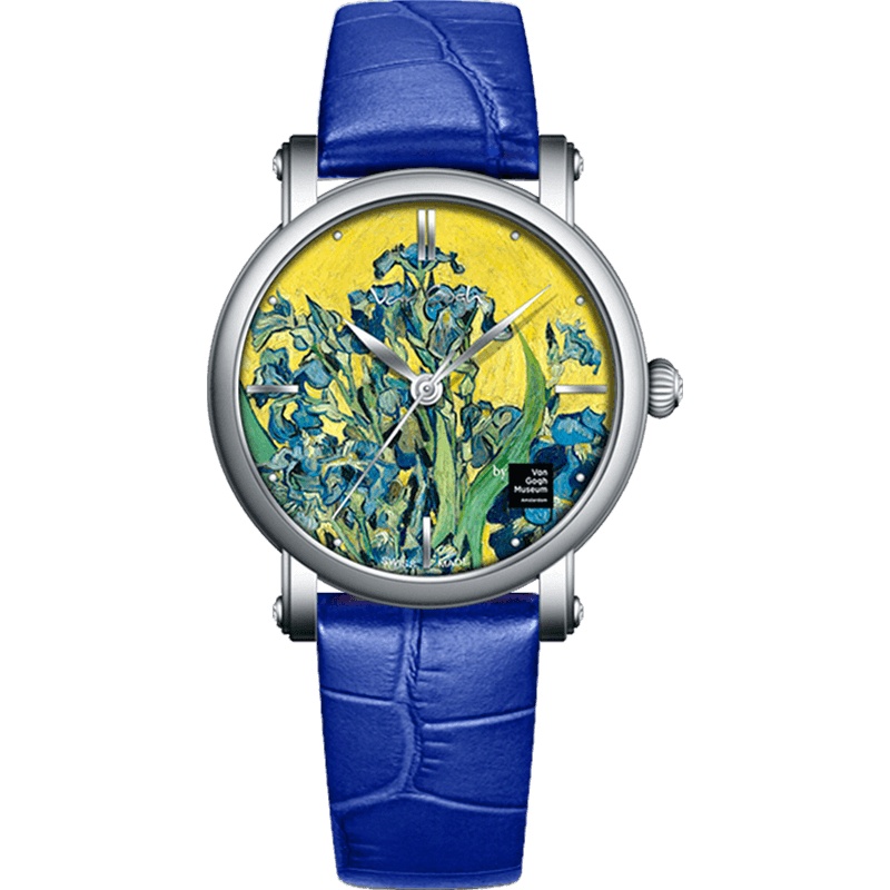 梵高(VAN GOGH)手表女鸢尾花的花瓶石英腕表博物馆正版瑞士原装进口36mm石英表女