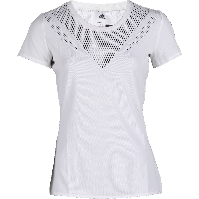 阿迪达斯女装 18夏季新款运动休闲跑步训练镂空透气短袖T恤 BQ0804