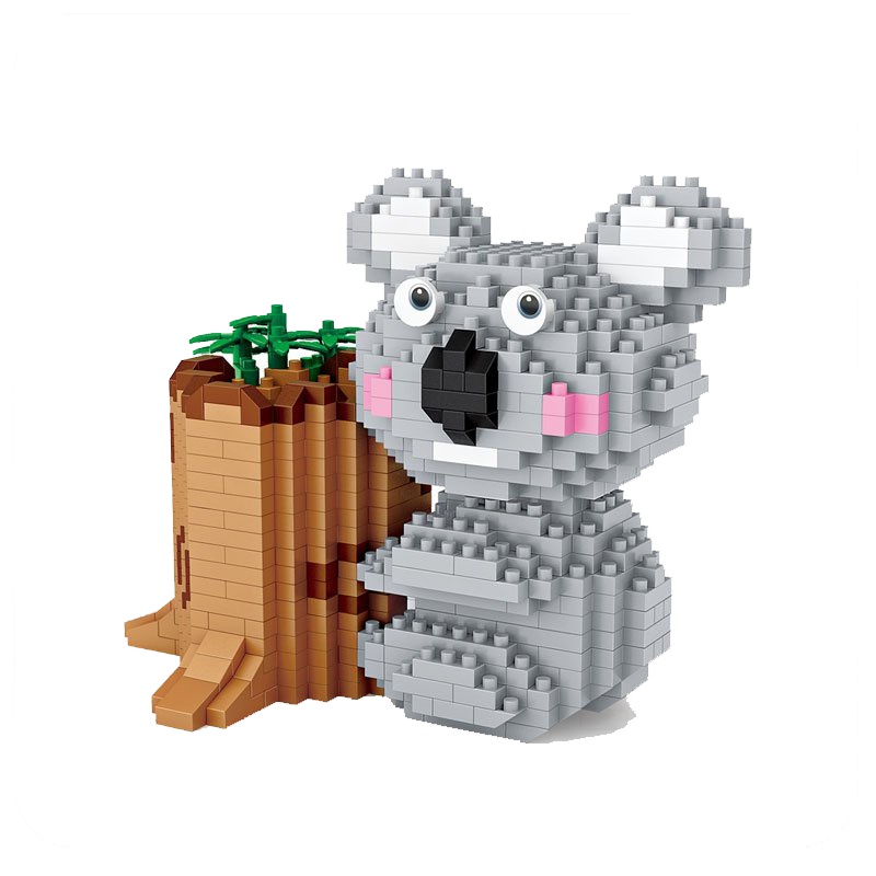 LOZ/俐智微颗粒拼插积木网红款卡通拼搭儿童玩具女孩14岁摆件饰品 9212微颗粒考拉笔筒700PCS