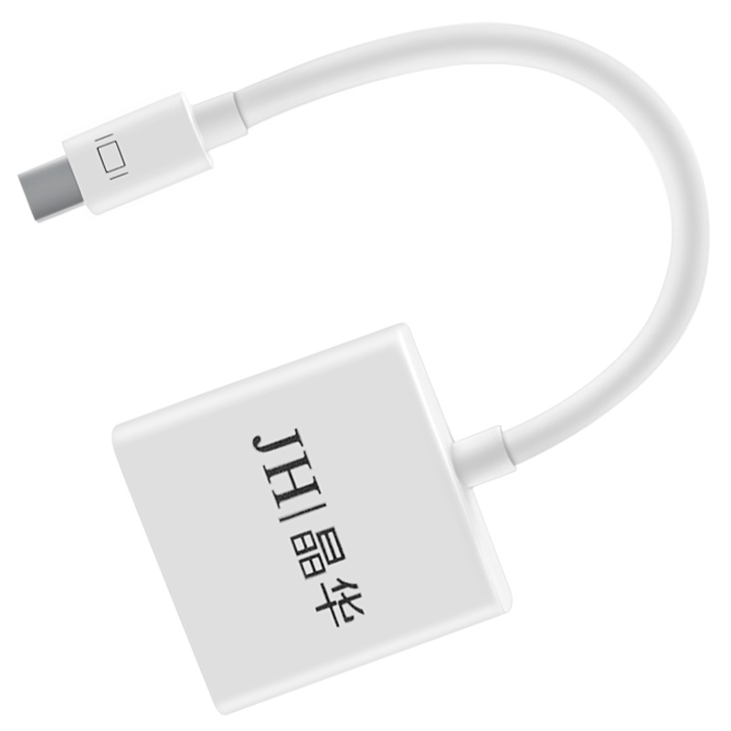 晶华 Mini DP转DVI转换器 迷你DP高清转接头 Surface苹果Mac雷电接口电脑接投影仪 白色Z612