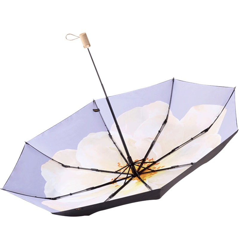 蕉下双层太阳伞女晴雨两用折叠雨伞防晒防紫外线小黑伞全身遮阳伞