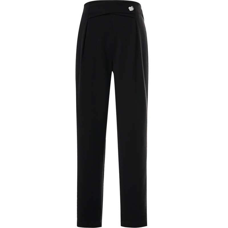 OUNIXUE欧昵雪 | [OL通勤高腰毛呢裤]秋冬季气质烟管裤保暖直筒休闲裤女式