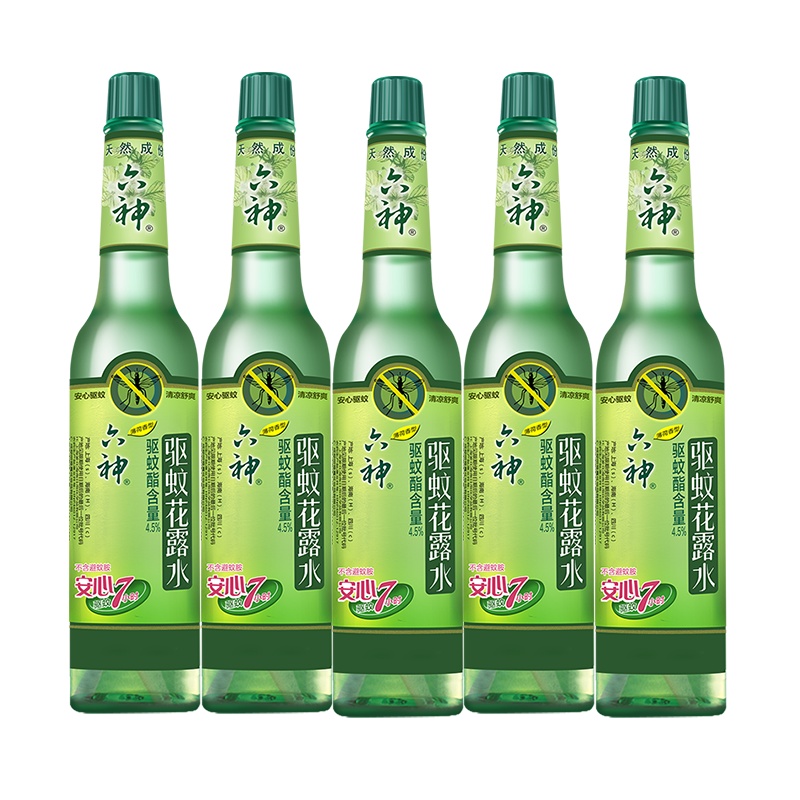 六神经典花露水驱蚊花露水195ml*5 薄荷香型 驱蚊防蚊 祛痱止痒