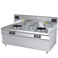 乐创(Lecon)商用电磁炉小炒锅灶双头单尾电磁15kw*2 380V8档控制 酒店饭堂企业工程 LC-J-A15X1