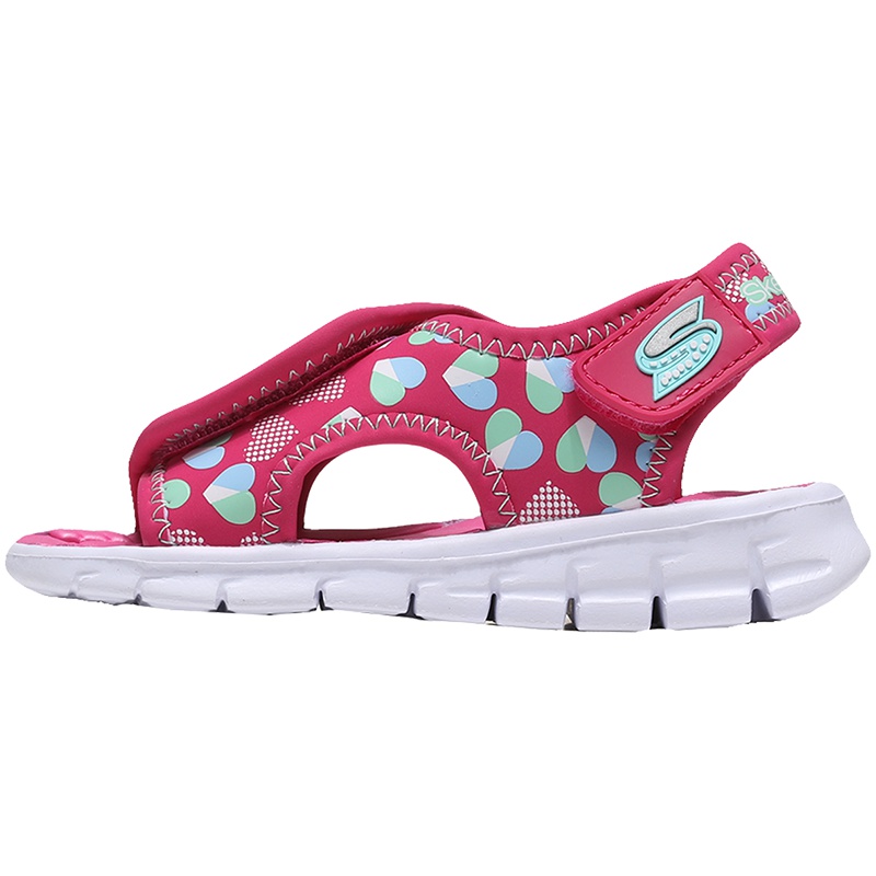 Skechers斯凯奇女小童凉鞋夏季魔术贴休闲鞋86740N. 86740N/HPMT桃红+彩 21.5/115mm