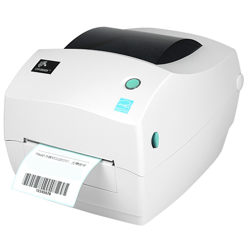 ZEBRA斑马GK888T条码二维码不干胶标签打印机便携式办公热转印淘宝物流快递中通韵达顺丰电子面单热敏打单机带网卡