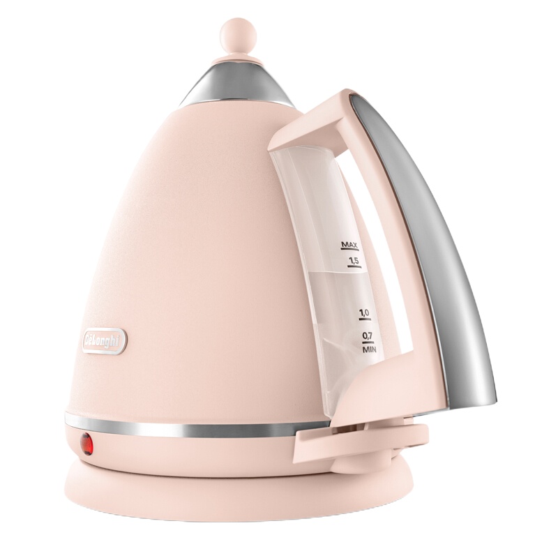 德龙(Delonghi)电热水壶花园系列 304不锈钢电水壶KBX2016.PK芍药粉 单个装