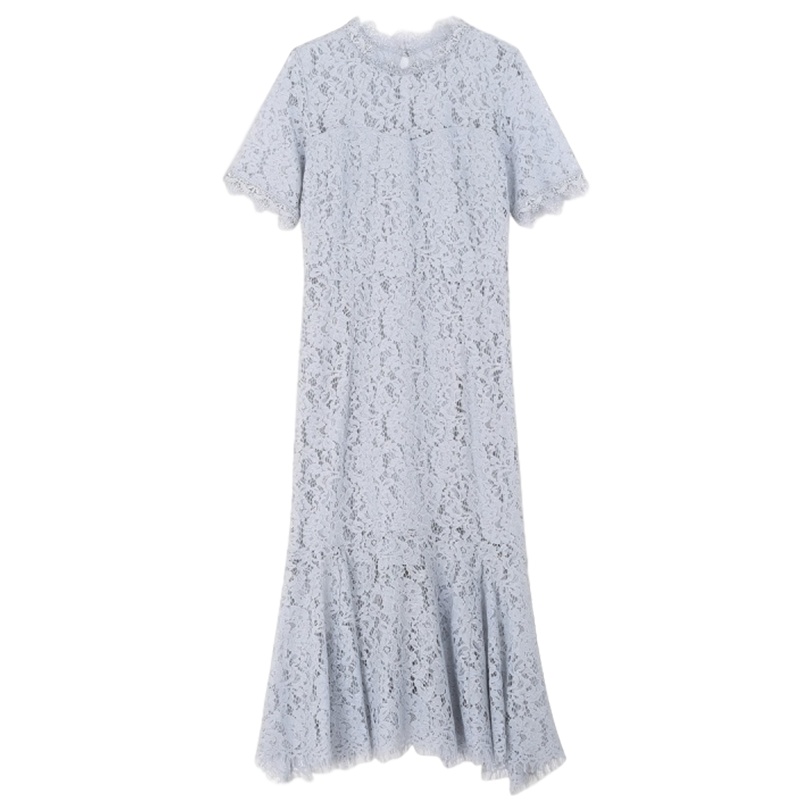 拉夏贝尔女装短袖包臀镂空时尚气质旗袍式连衣裙女