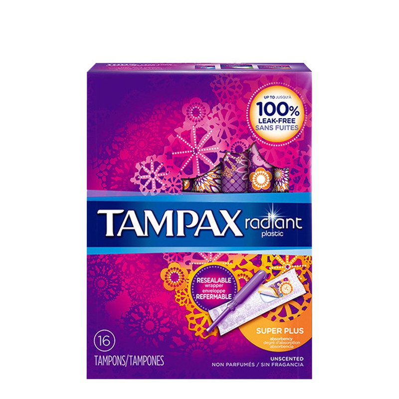 丹碧丝(Tampax)导管式 幻彩系列超大流量卫生棉条 16支装(美国进口 非卫生巾)