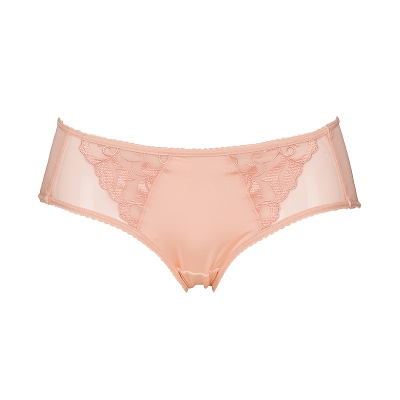 古今刺绣中腰三角内裤女士弹力氨棉网纱舒适性感 1E858