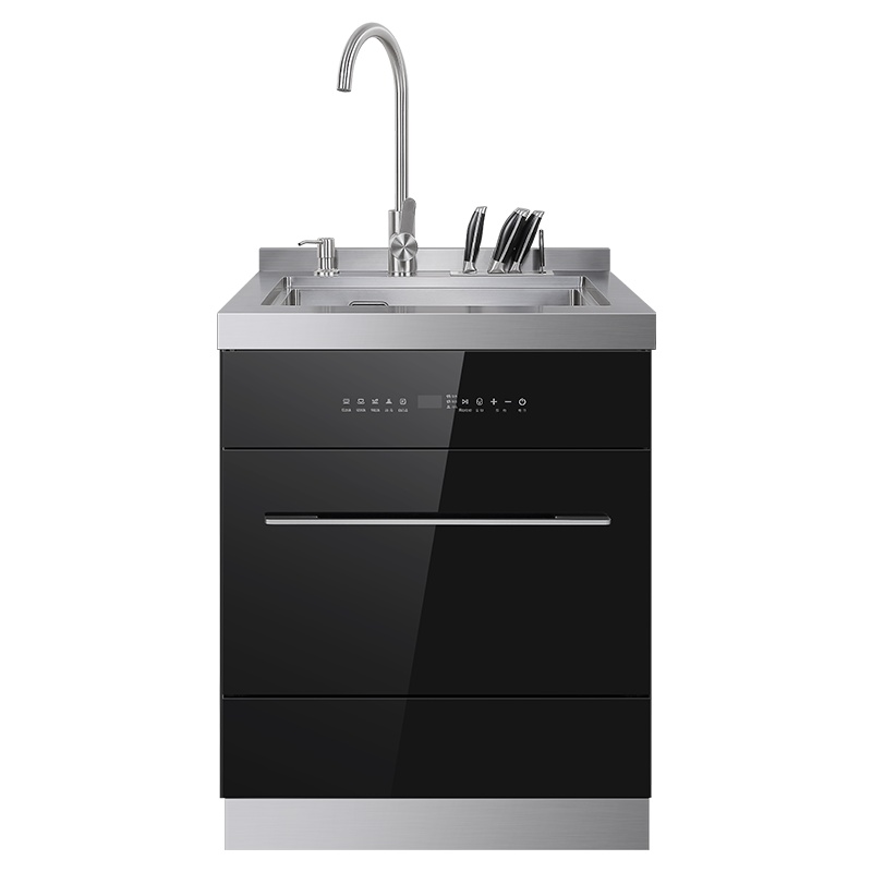 YUKIDA集成水槽304不锈钢一体嵌入式6套洗碗机600mm消毒柜家用 MX600