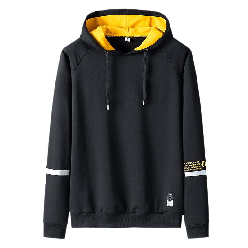 三弦(LA CORDE)男士加绒长袖t恤秋冬季2019新款衣服潮流打底衫中青年秋衣男装印花卫衣LA-MYW206A