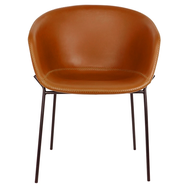 和顿 北欧现代轻奢家用带扶手茶椅主人位大厅会客椅简约酒店售楼部餐椅设计师餐椅书房椅子皮艺网红休闲椅轻奢靠背椅HD-582