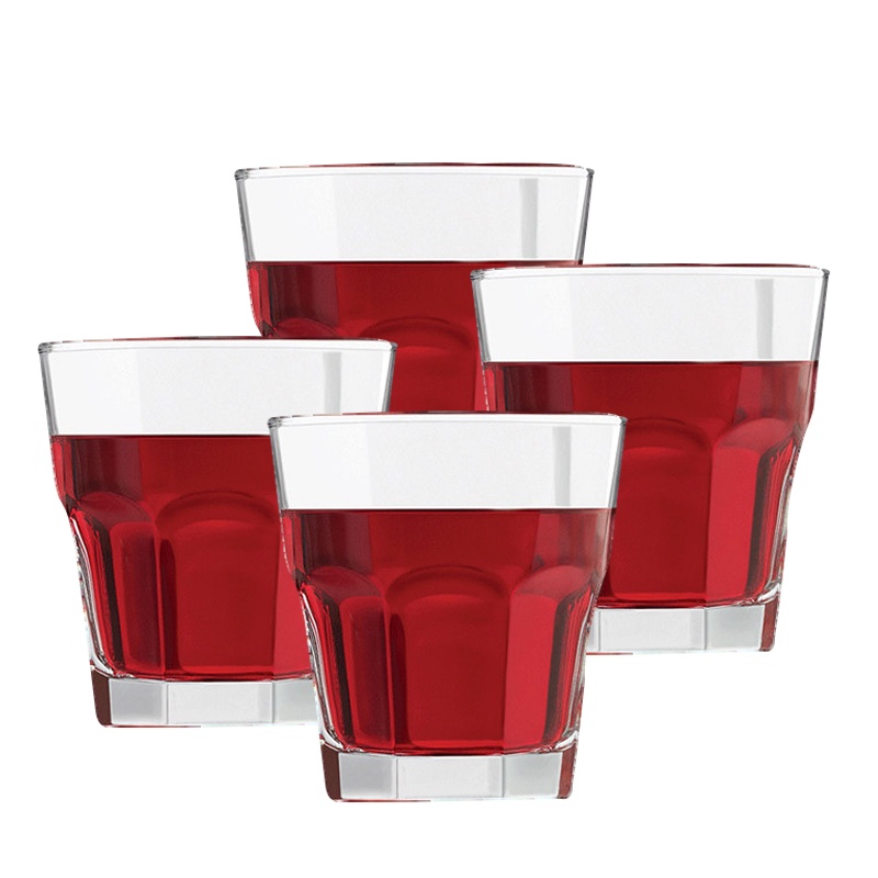 Libbey利比玻璃杯牛奶果汁杯啤酒杯茶杯必胜客耐热水杯207ml*4