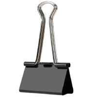 得力8565-5#黑色长尾票夹19mm筒装(黑)(40只/筒)铁票夹 文件夹子 资料试卷夹 办公文具用品 夹子 长尾票夹