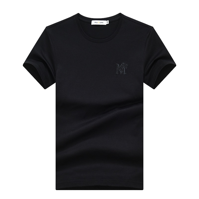 雅鹿男装休闲系列男士简约绣标短袖T恤T8001