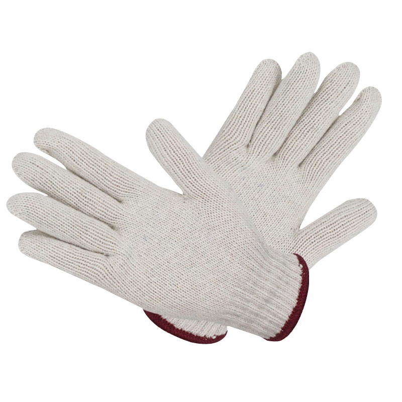 海斯迪克 HK-842 劳保手套 防滑棉纱手套 工厂仓库用线手套 工地搬运手套 白防护线手套(10双)