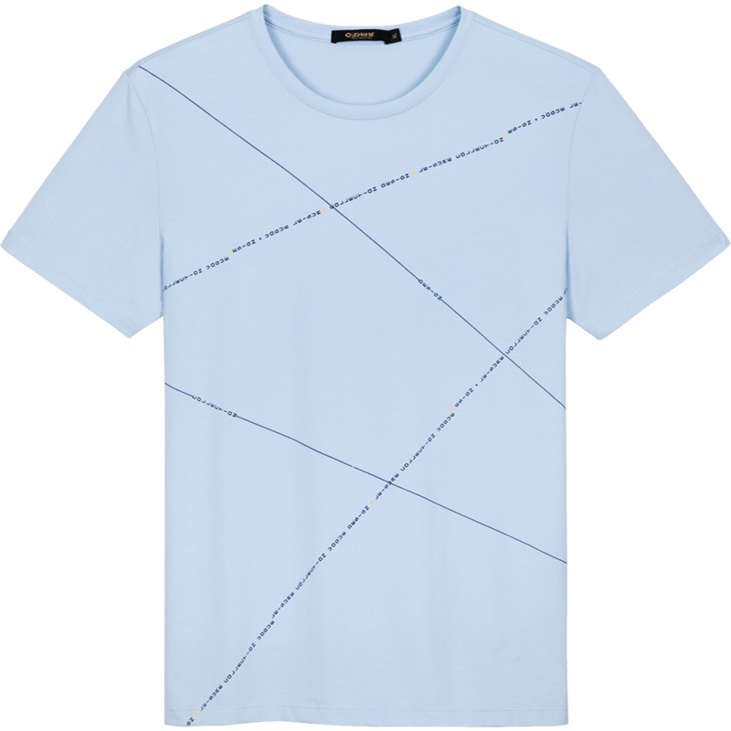 千纸鹤男装圆领短袖T恤2020夏季新款时尚休闲简约弹力上衣男20391