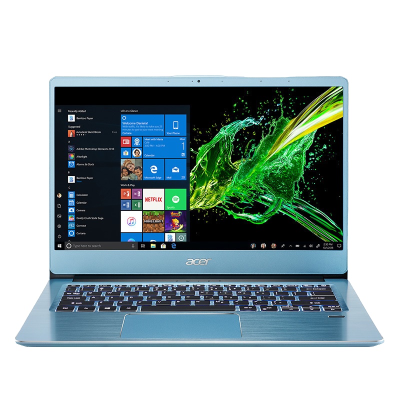 宏碁(Acer) 蜂鸟3 SF314-41 14英寸窄边框金属轻薄本笔记本电脑 (锐龙R5-3500U 8G 1T+512GB PCIe SSD IPS 银色/蓝色)定制