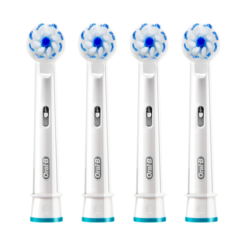 博朗(BRAUN)欧乐B电动牙刷刷头EB60 超细毛牙刷 四支装 磨圆处理 深入齿缝清洁
