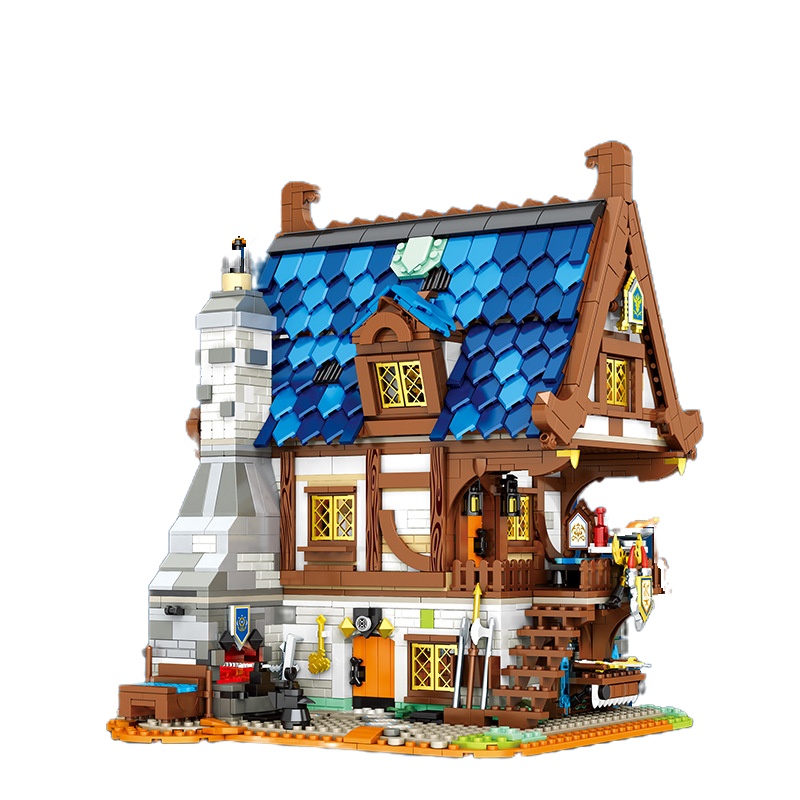 ORSIM奥森 儿童益智拼装积木 中古铁匠铺 66005