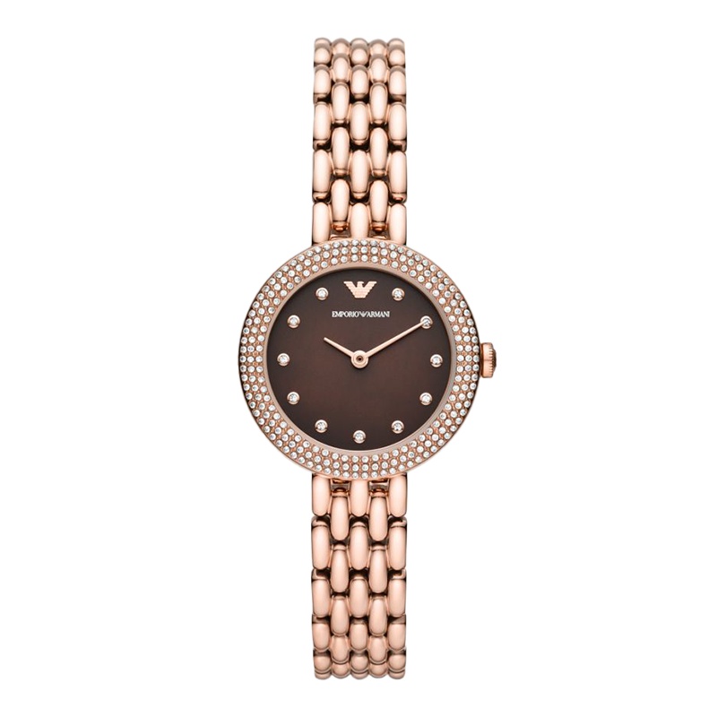 Armani阿玛尼手 表女小巧时尚玫瑰金女士腕表 生日礼物 送女友AR11418