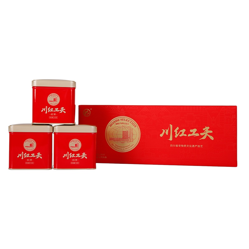 五粮液集团控股企业&川红茶业集团出品 川红工夫红茶礼盒装茶叶120g