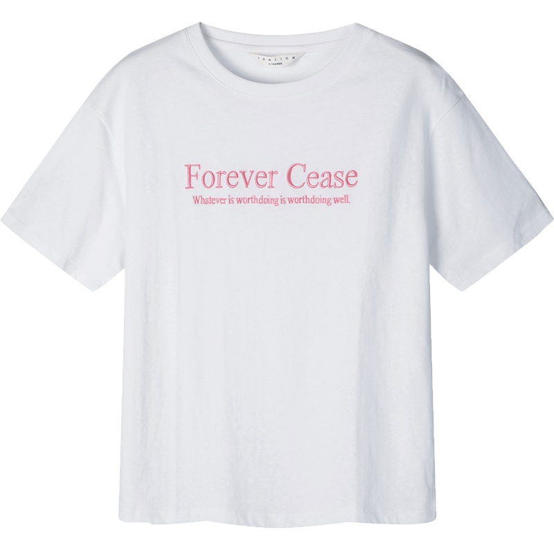 唐狮短袖T恤女2019夏季新款韩版纯棉半袖红百搭T恤学生ins风潮