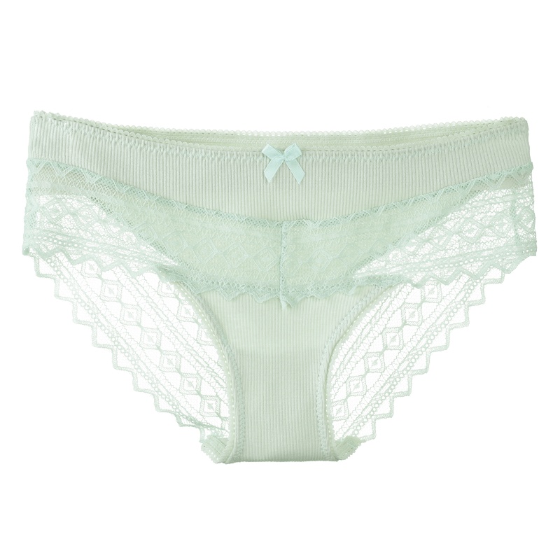 俞兆林内裤女双层纯棉裆中腰透气少女蕾丝性感日系无痕三角裤