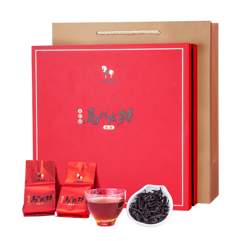 八马茶叶 王信记马到成功武夷山水仙岩茶礼盒装256克