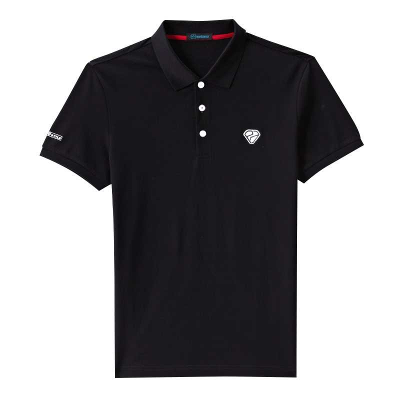 蒙蒂埃莫潮流时尚舒适亲肤翻领丝光棉珠地短袖T恤