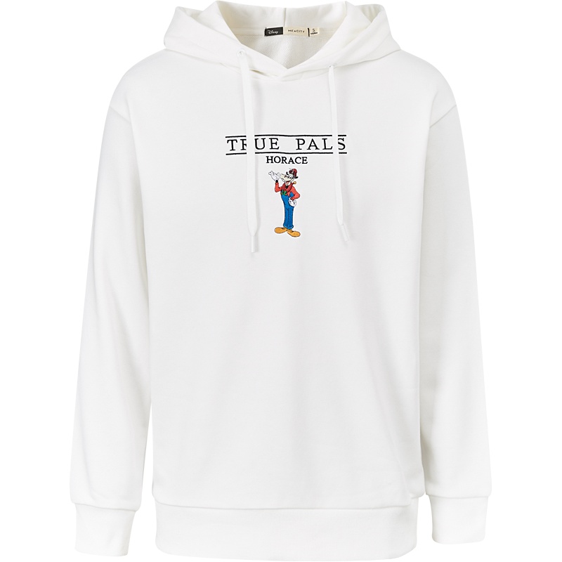 [1件5折价:175]新疆棉迪士尼克拉拉贝联名MECITY男装21春季新款刺绣连帽卫衣男