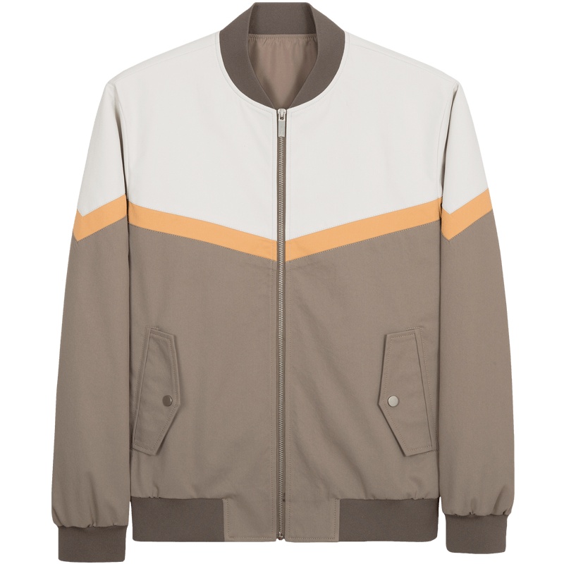 千纸鹤男士立领夹克外套潮2020春季新款青年撞色棒球服上衣30499