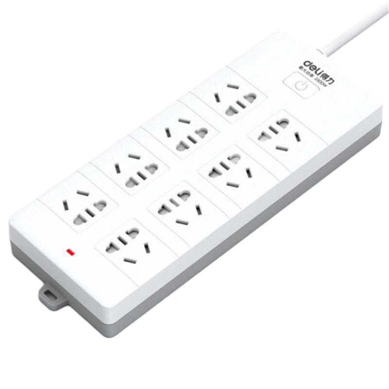 得力(deli)电源插座新国标安全插座/插排/插线板/接线板/排插/拖线板18262 8组合孔3米