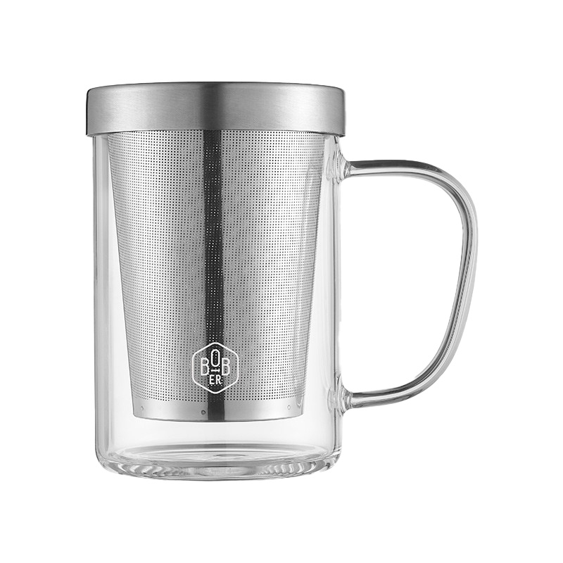 奥斯玻璃泡茶杯 10404BASB-400 办公水杯带滤网 400mL (单位:个)