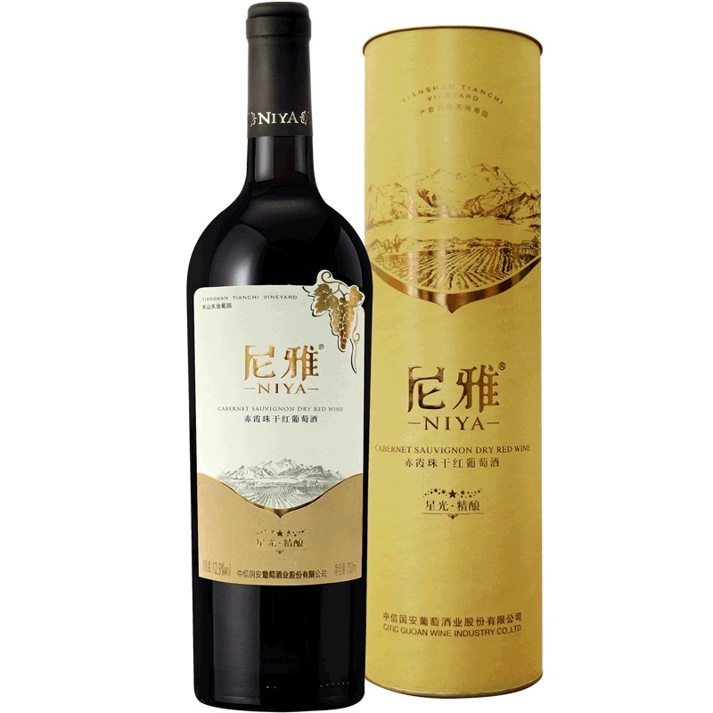 尼雅（NIYA）红酒新疆产区星光精酿赤霞珠干红葡萄酒750ml 干红单支
