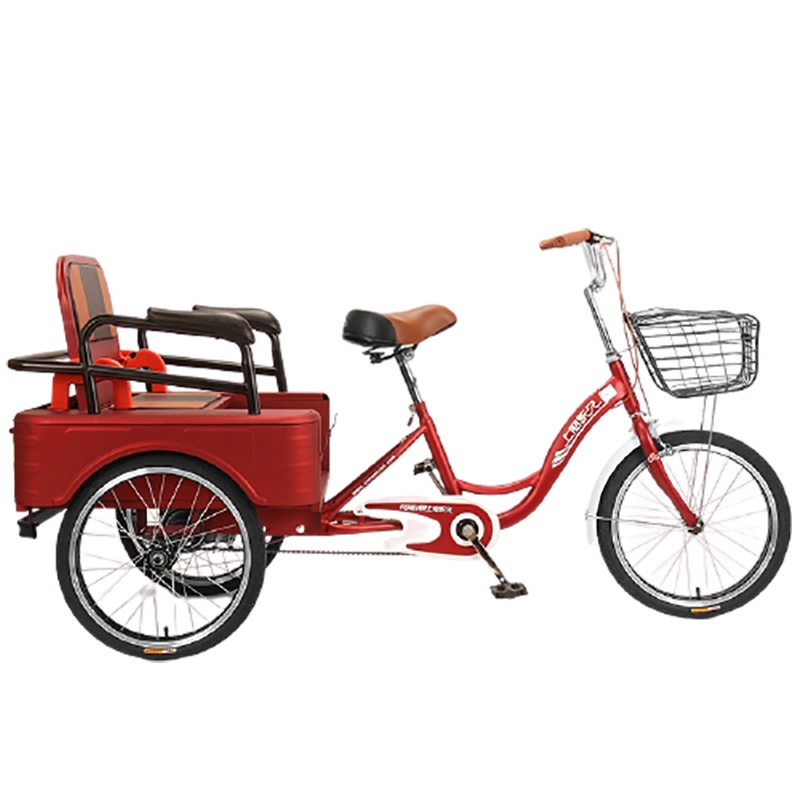 永久三轮车老人脚踏老年脚蹬代步成人载货自行车小型人力单车