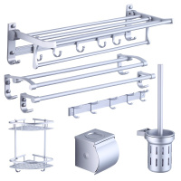 沐贝勒 免打孔毛巾架太空铝卫生间置物架浴巾架卫浴五金浴室挂件 置物架
