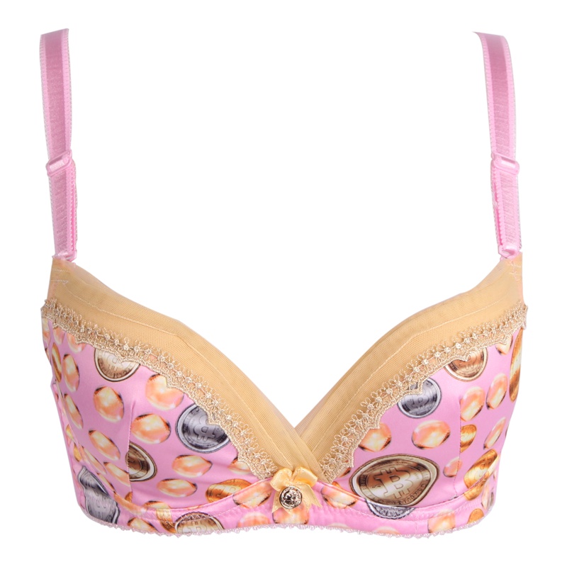 莎莲妮聚拢甜美内衣女 圆点印花性感调整文胸