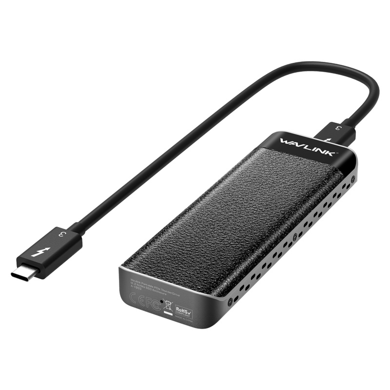 睿因(wavlink)WL-UTE02 雷电3移动硬盘盒固态硬盘盒m.2nvme电脑外置硬盘盒40Gbps高速传输