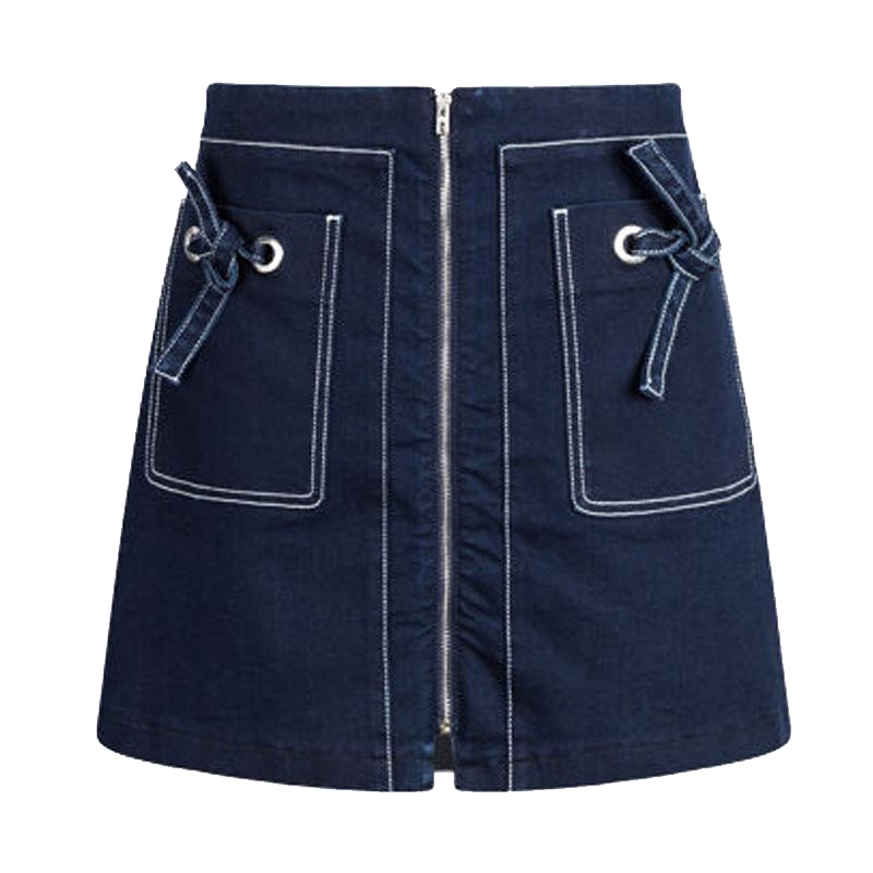 上新拉夏贝尔candie's秋冬新韩版宽松高腰包臀a字牛仔半身裙30083066