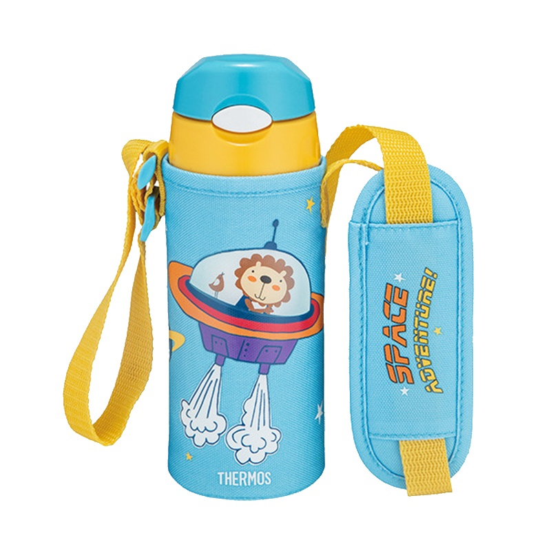 膳魔师THERMOS母婴幼儿童 保温用品 吸管杯学饮杯训练杯带杯套便携防漏不锈钢水杯 360ml FFI-403L