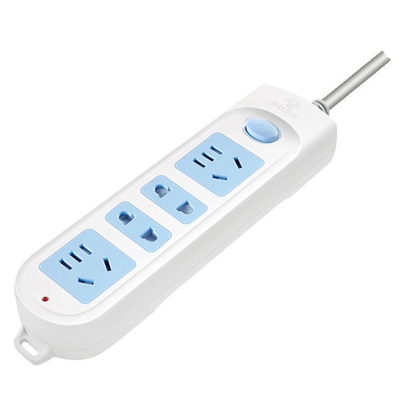 bull公牛插座插排插板带线正品家用多孔面板拖接线板电源插座带保护门GN-607-4位插-1.8米