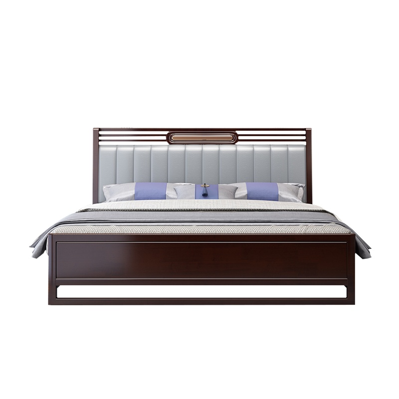 月影梳桐新中式1.8米实木床古典中国风主卧双人床高箱储物抽屉床