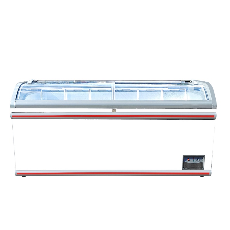 富雪岛SC/SD-528卧式展示柜商用大容量雪糕柜超市冷藏冷冻冰柜玻璃门雪糕冰箱冷柜便利店弧形冷冻柜 528升(白色)