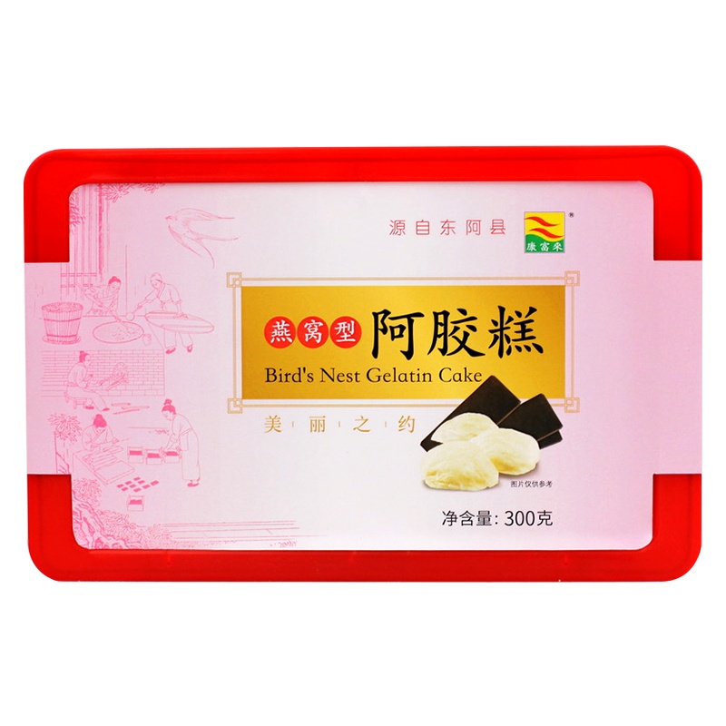 康富来燕窝阿胶糕300g 即食手工阿胶膏山东固元膏块片女士