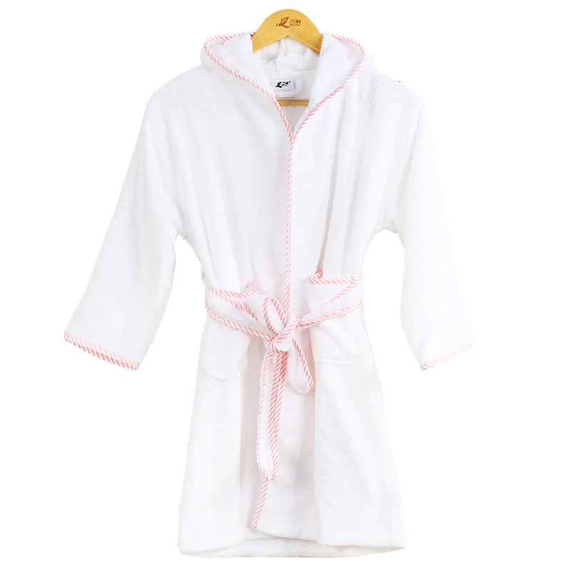 三利浴袍纯棉毛巾料秋冬吸水儿童宝宝带帽浴衣酒店浴袍