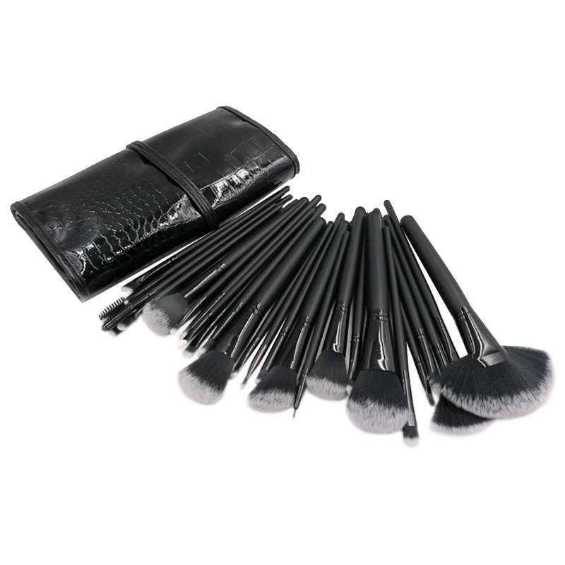 艾瑟儿(Ethel)24支新款黑色化妆眼影刷唇刷学生款美妆工具化妆笔